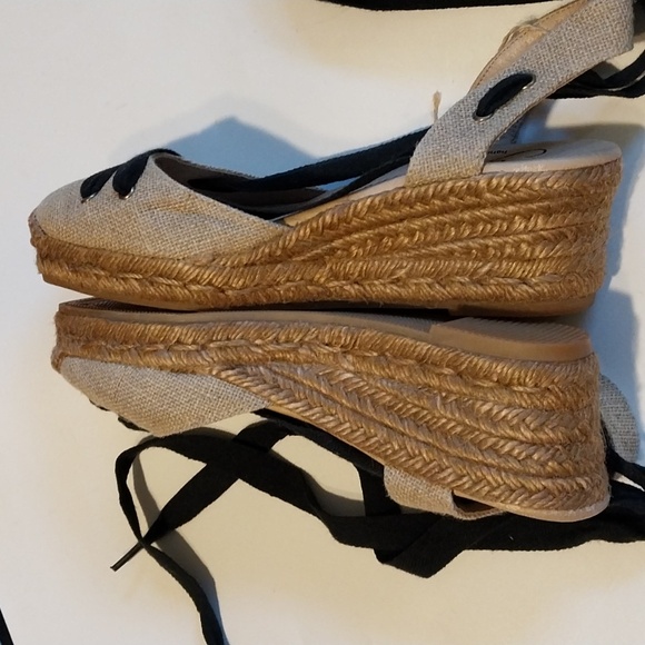 Gaimio Jutes Women's Tan and Black Espadrille Sandals Handmad Black Coton Straps - Picture 11 of 14